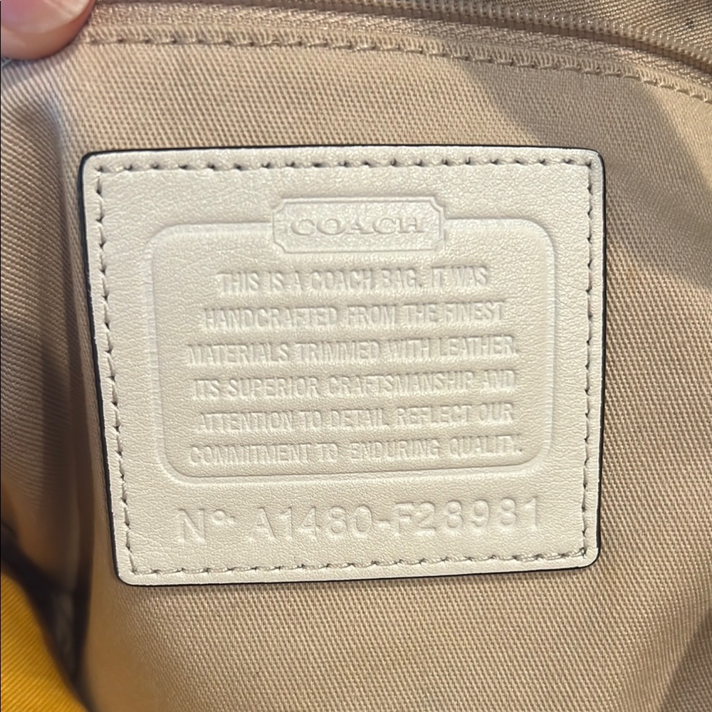 Coach Cream and White Signature Tote Bag - Picture 6 of 11